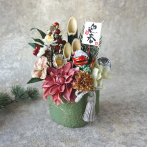 正月アレンジ獅子舞門松